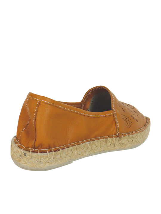 Women's Leather Espadrilles Tabac Brown