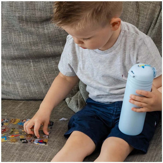 Izy Bottles Kids Water Bottle Thermos Pirates Stainless Steel with Screw Cap Non Spill Blue 350ml