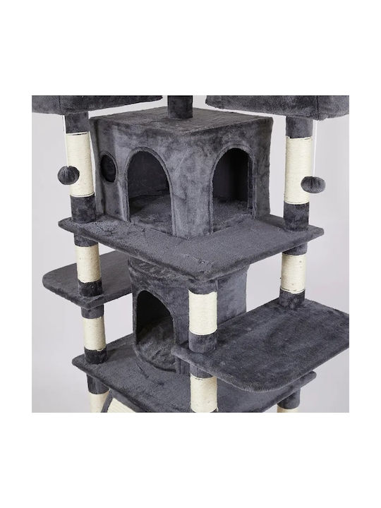 Stâlp pentru zgâriat pisici Copaci pentru pisici Gri 6 niveluri 60x50x170cm