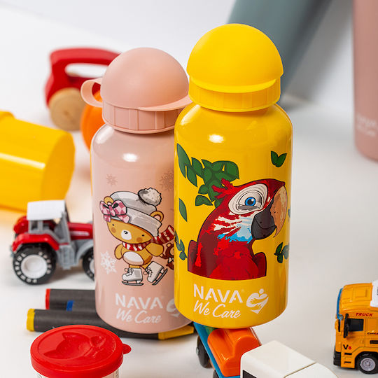 Nava Παιδικό Παγούρι Αλουμινίου Non Spill Κίτρινο 400ml
