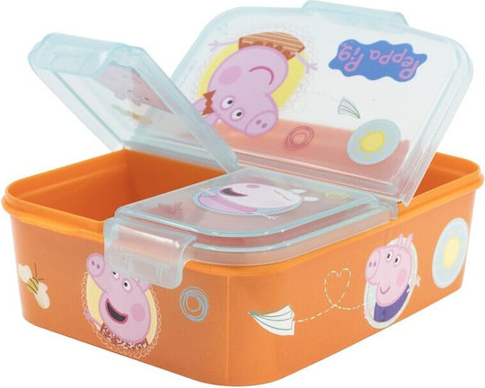 Stor Plastik Kinder Lebensmittelbehälter Peppa Schwein Orange 19.5 x 16.5 x 6.7cm