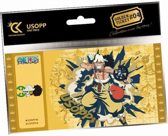 Cartoon Kingdom One Piece Golden Ticket Replica Figure 7.5cm
