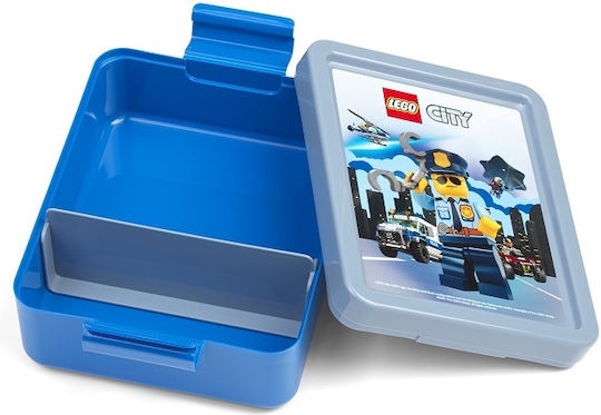 Lego City Kids Lunch Plastic Box 1lt Light Blue