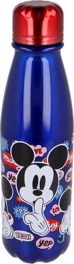 Stor Mickey Mouse Kids Water Bottle Set from Aluminium Minnie Blue 600ml