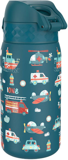 Ion8 Kids Water Bottle Stainless Steel with Straw Non Spill 400ml (Various Designs/Colours)