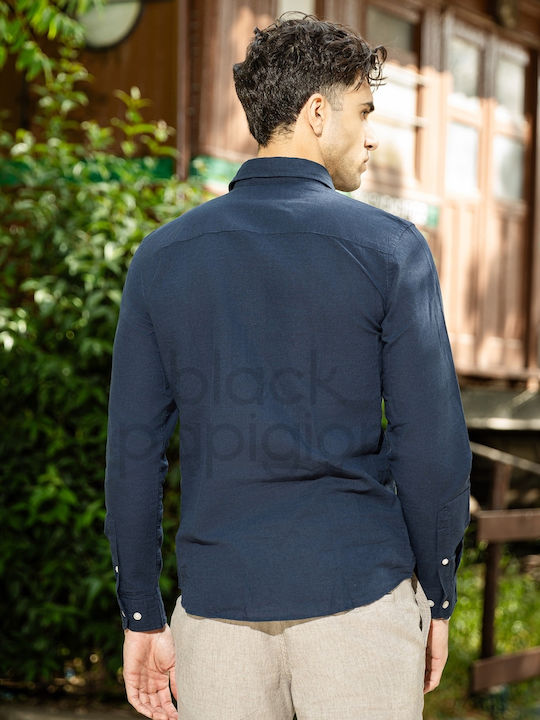 Jack & Jones Λινό Πουκάμισο Navy Blazer