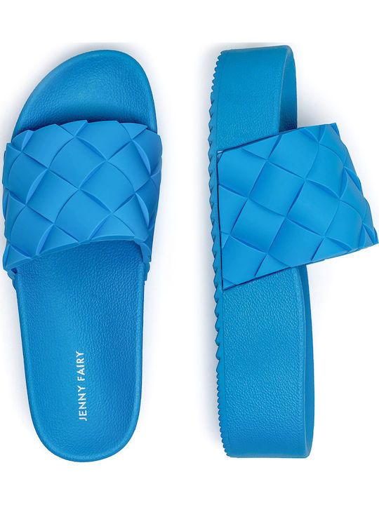 Flache Sandalen für Damen in Blau Farbe