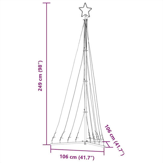 Beleuchtet Weihnachtsdekoration Baum 250cm Für den Außenbereich Elektrisch