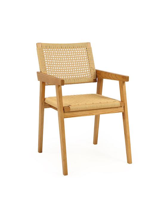 Helios Dining Room Wooden Chair Natural 46x45x83cm