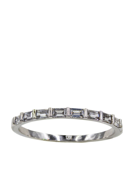 Kaliamanis Women's Half Eternity Band White Gold 14K