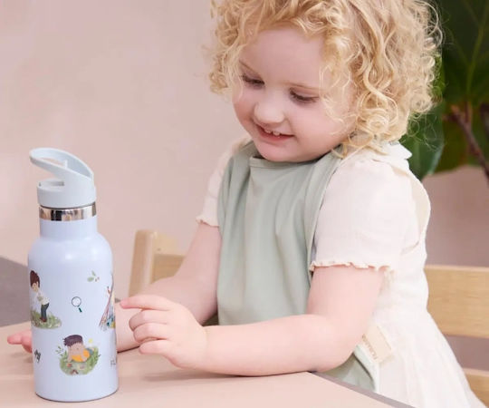 Filibabba Kids Water Bottle Thermos Stainless Steel with Straw 350ml