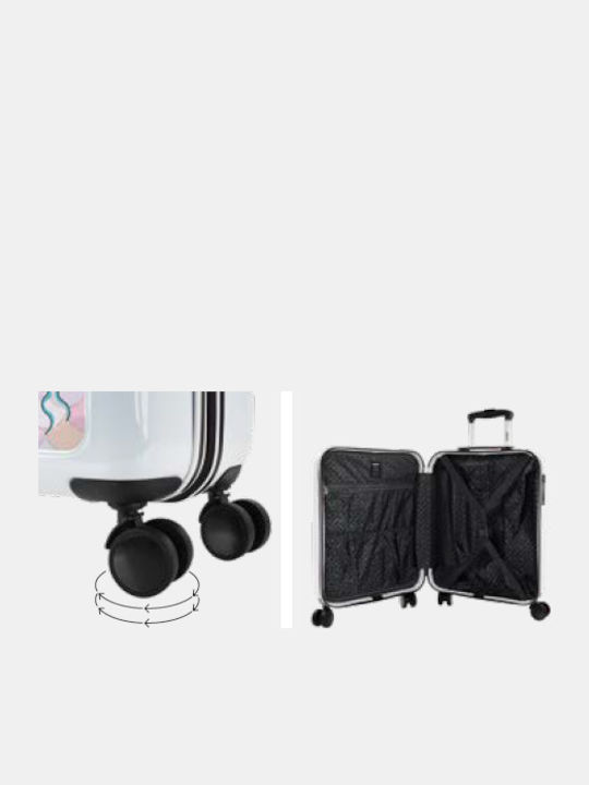 Skpat Cabin Hard Black Suitcase with 4 Wheels Height 55cm