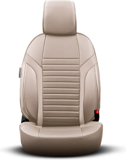 Otom Coral Design Универсален Комплект Калъфи за Автомобилни Седалки от Изкуствена Кожа Предни и Задни 11 Части Бежов Cral-102