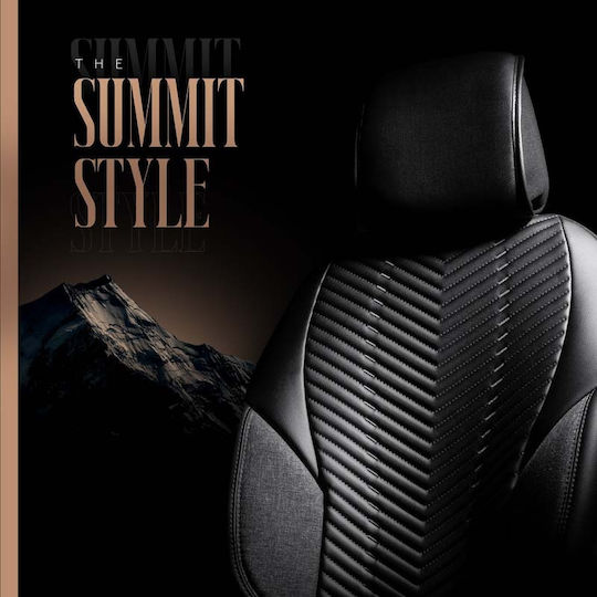 Καλύμματα Αυτοκινήτου Otom "advanced Leather" Universal Δερματίνη Λινό Ύφασμα Σετ Εμπρός Πίσω 11 Τεμαχίων Μαύρο Smoke Αdv-103