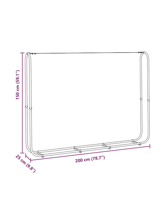 vidaXL Inox Raft Depozitare lemne 200x25x150cm Argintiu