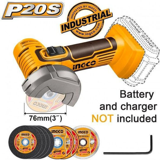 Ingco Grinder Mini 76mm Battery 20V Solo