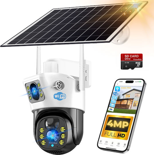 IP Überwachungskamera Wi-Fi Full HD+ 4MP Wasserdicht Batteriebetrieben mit Zwei-Wege-Kommunikation