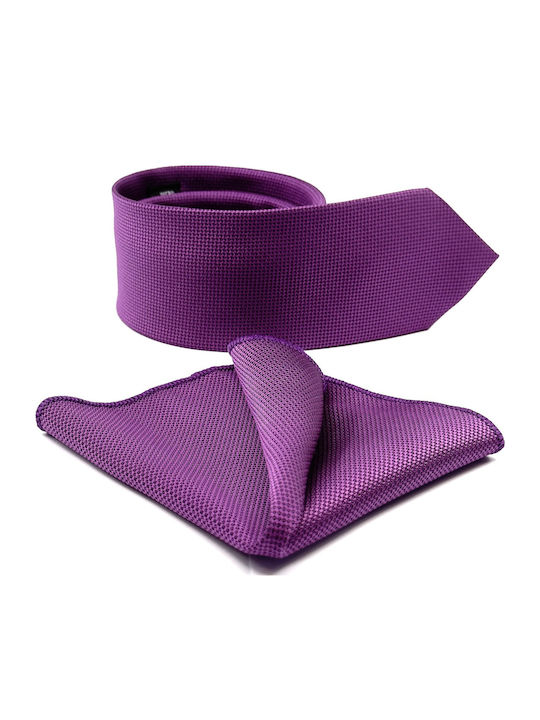 Legend Accessories Set de Cravată pentru Bărbați Sintetic Monocromie în Culorea Violet