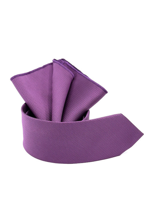 Legend Accessories Set de Cravată pentru Bărbați Sintetic Monocromie în Culorea Violet