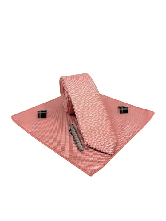Legend Accessories Set de Cravată pentru Bărbați Sintetic Monocromie Somon