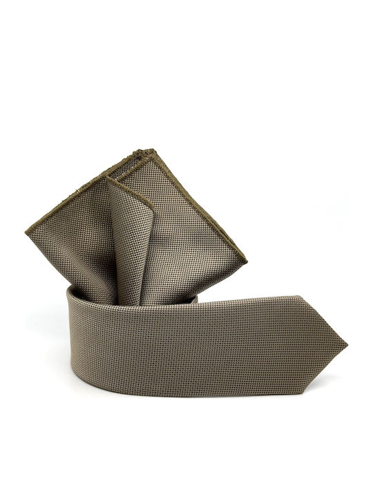 Legend Accessories Herren Krawatten Set Synthetisch,Polyester/Cotton/Leather Monochrom in Beige Farbe