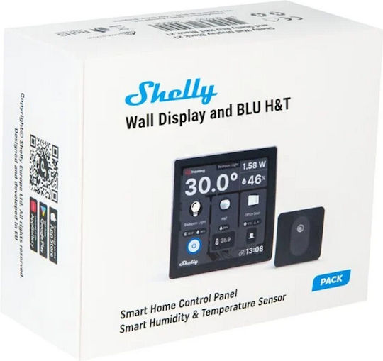 Shelly Wall Display Smart Wi-fi/bt Black & Blu H&t Black Shelly Wall Display Smart Wi-fi/bt Black & Blu H&t Black