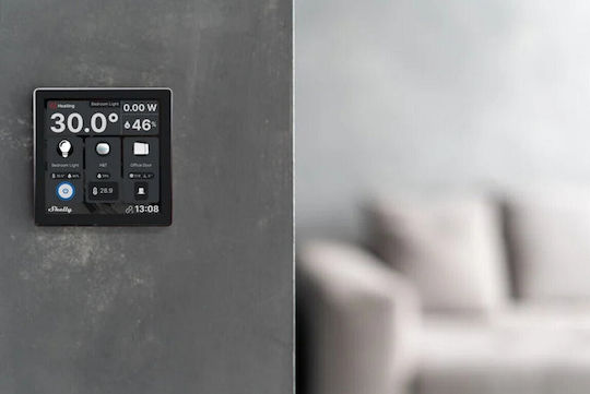 Shelly Wanddisplay Smart Wi-Fi/BT Schwarz & Blau H&T Schwarz