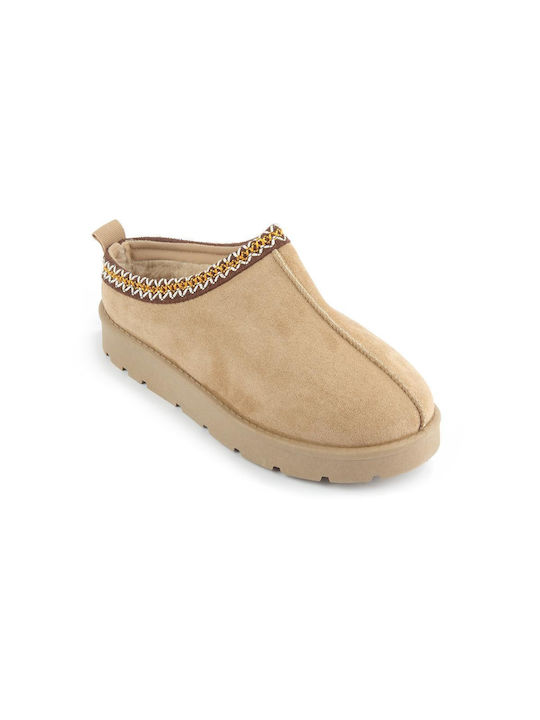 Chunky Suede Slipper Fshoes Hh152.02 Fshoes Beige