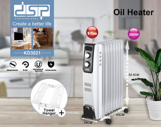 Oil Filled Radiator With 9 Slices 2000W