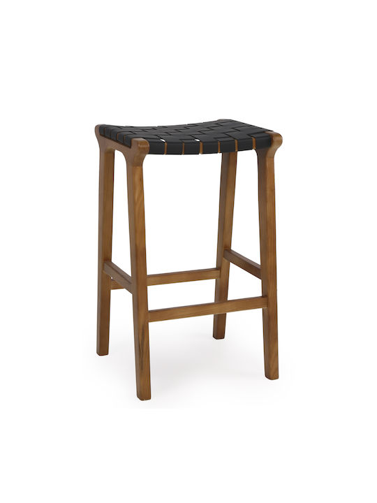 Stool For Living Room Καρυδί/μαύρο 45x38x63cm