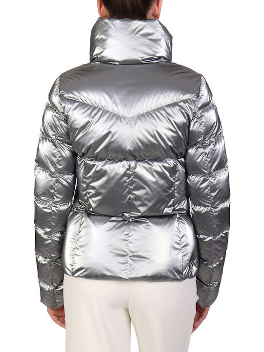 Kurz Damen Puffer Jacke für Winter Dark Grey