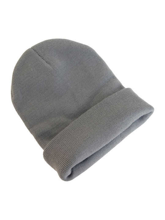 Beanie Unisex Σκούφος Πλεκτός σε Γκρι χρώμα