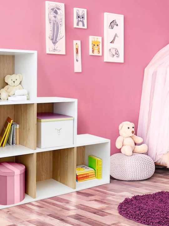 Kids Floor Shelving Unit White 90x29x90cm