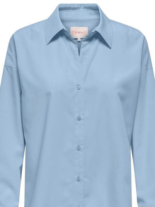 Only Women's Long Sleeve Shirt Cashmere Blue, Sky Blue