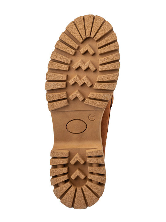 Δερμάτινα Γυναικεία Loafers σε Ταμπά Χρώμα