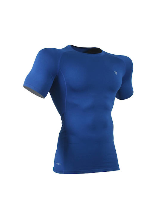 H&S Herren Thermo Kurzarmshirt Kompression Blau