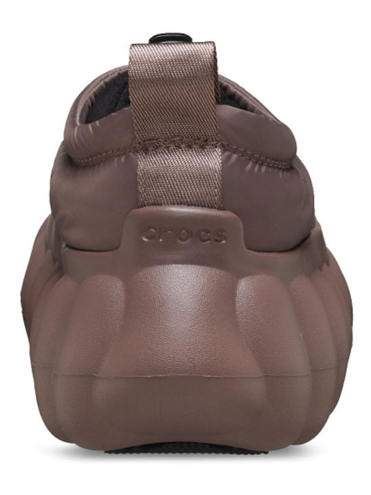 Crocs Overpuff Shorty Γυναικεία Σαμπό Καφέ