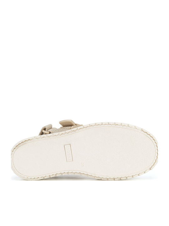 Women's Flat Sandals in Beige Color