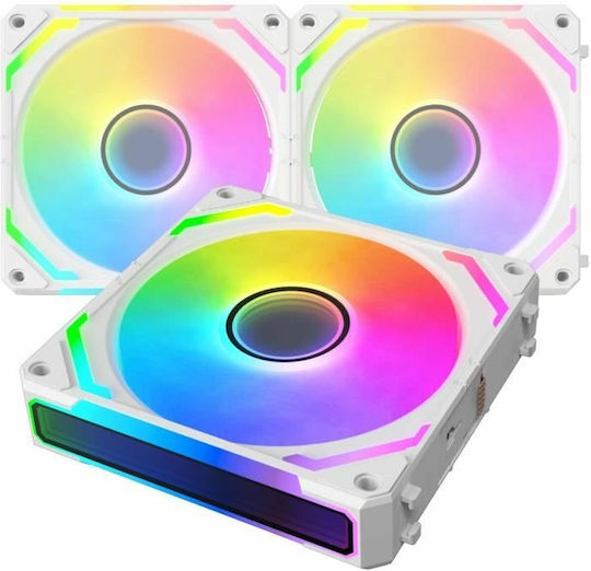 Xigmatek Starlink Ultra Arctic Case Fan 120mm (2000rpm / 68.5cfm) με ARGB Φωτισμό και Σύνδεση 4-Pin Molex 3τμχ Λευκό