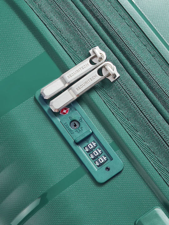 Securitech by Delsey Μεγάλη Βαλίτσα Ταξιδίου Σκληρή Dune Green με 4 Ρόδες Ύψους 76εκ.