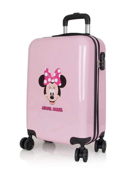 Safta Minnie Mouse Παιδική Βαλίτσα Ταξιδίου Καμπίνας Σκληρή Ροζ με 4 Ρόδες Ύψους 55εκ.