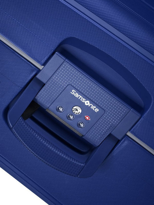 Samsonite Spinner Μεγάλη Βαλίτσα Ταξιδίου Σκληρή Μπλε με 4 Ρόδες Ύψους 75εκ.