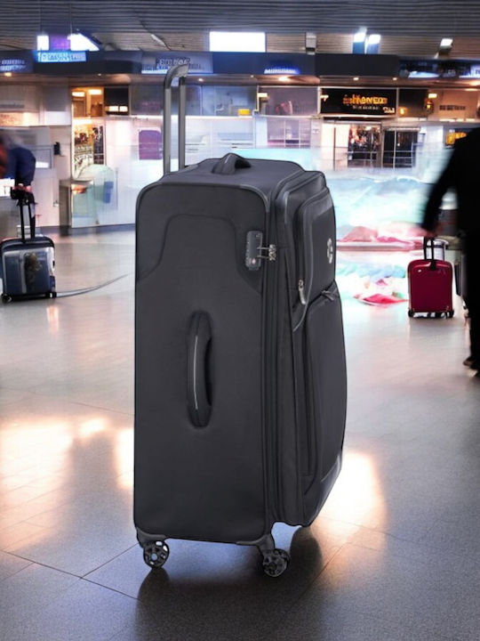 Delsey Optimax Großer Reisekoffer Weichschalen Schwarz mit 4 Räder Höhe 70.5cm 328582000T9