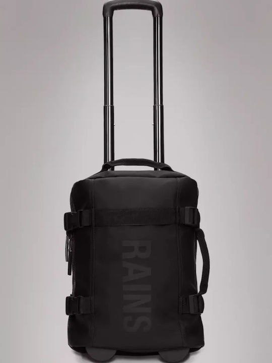 Rains Texel Cabin Bag Mini Koffer Kabine Stoff Schwarze mit 2 Räder Höhe 45cm
