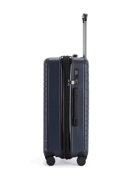 Lavor Medium Hard Blue Travel Suitcase with 4 Wheels Height 66cm