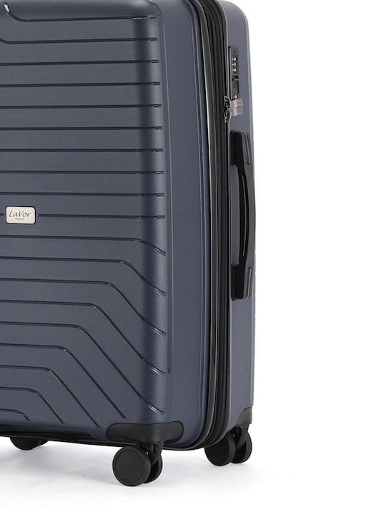 Lavor Medium Hard Blue Travel Suitcase with 4 Wheels Height 66cm