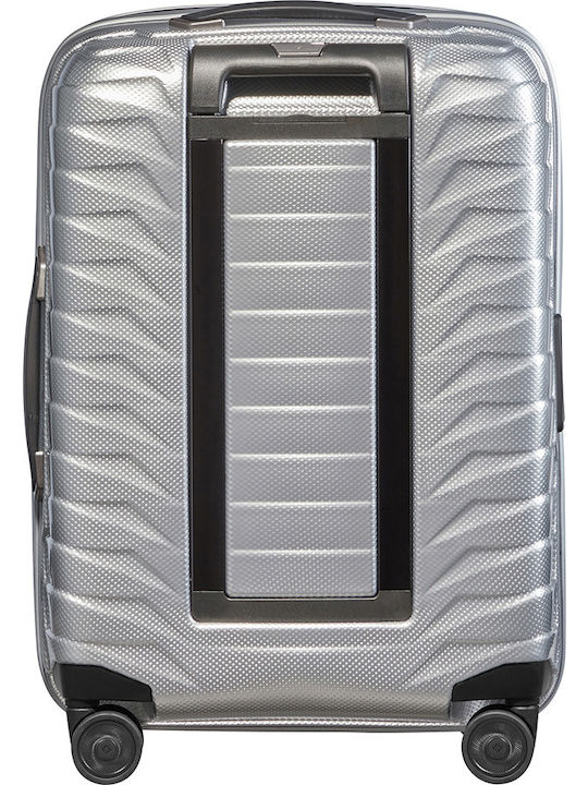 Samsonite Proxis Βαλίτσα Ταξιδίου Καμπίνας Σκληρή Silver με 4 Ρόδες Ύψους 55εκ.