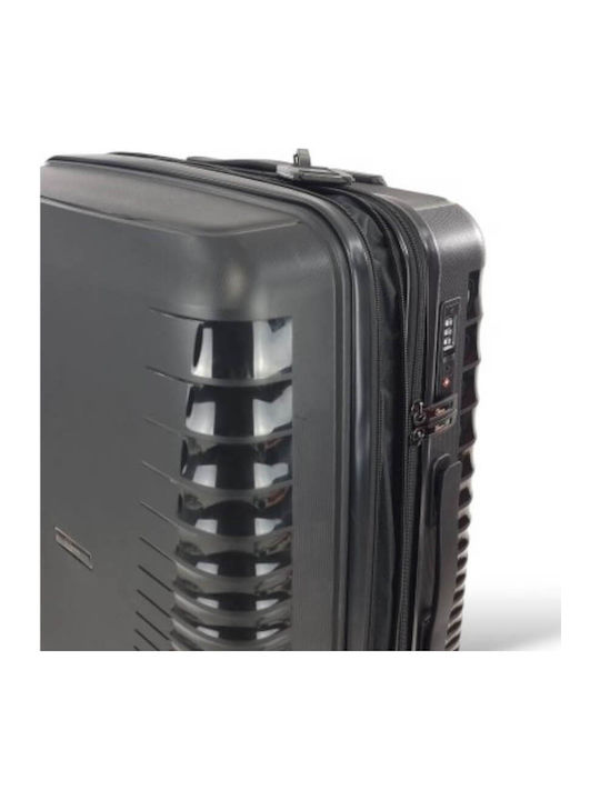 Rain Large Hard Black Suitcase With 4 Wheels Height 75cm