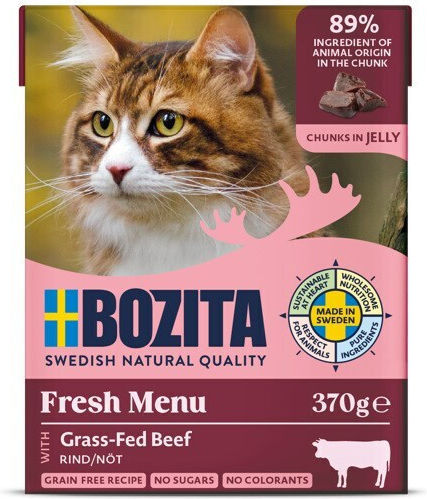 Bozita Feline Hrană Umedă pentru Pisici Adulte în Pliculeț cu Carne de vită fără Cereale & Gluten 370gr