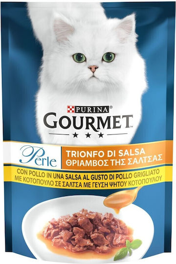 Purina Gourmet Perle Wet Food for Adult Cats in Pouches with Chicken 85gr